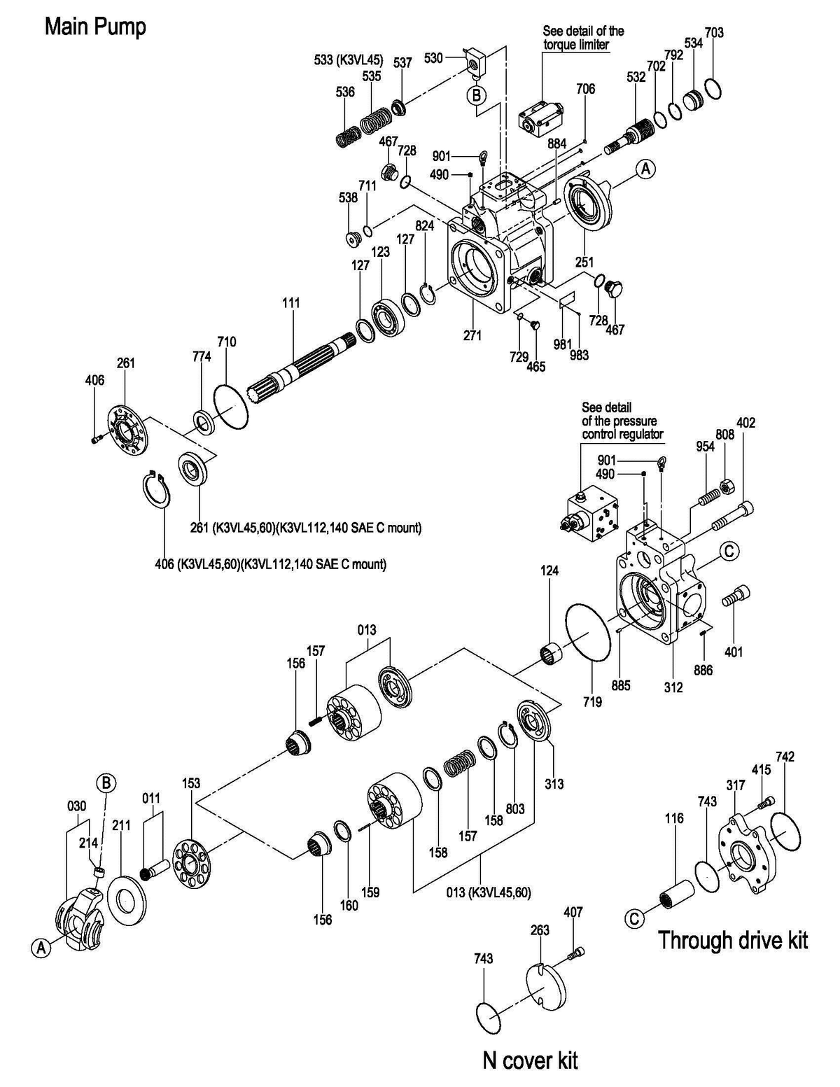 Kawasaki P-29251100138 Servo piston stopper for K3VL piston pumps - exploded view position 534 - RestoPower